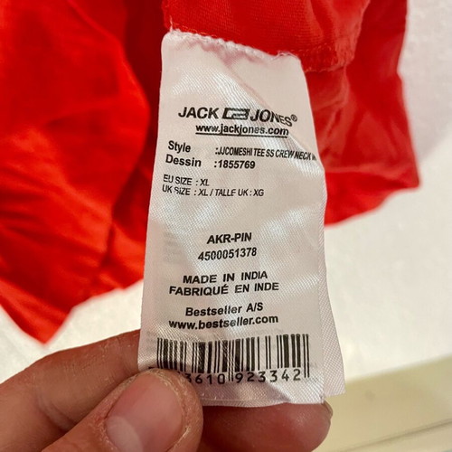Jack & Jones men's red T-shirt size XL like new