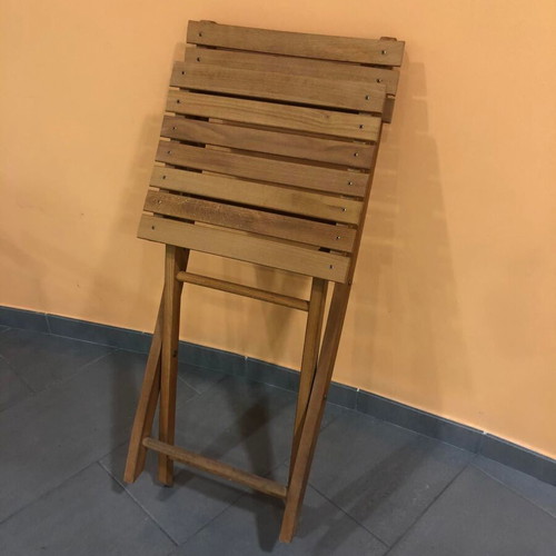 Pliant Wooden Folding Chairs 4 Pieces New