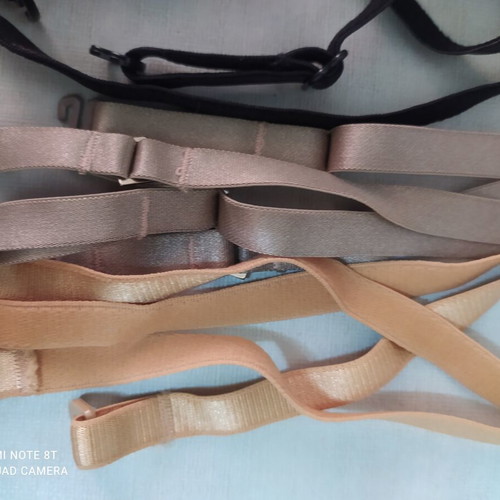 Bra straps set of 4 like new, black, beige, silicone and grey-green