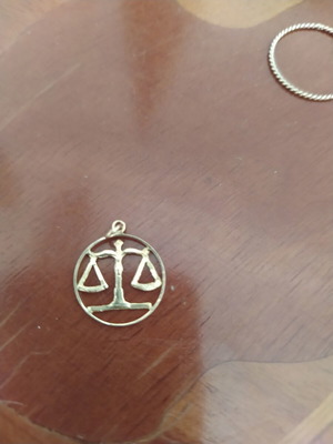 Handmade gold Libra zodiac pendant