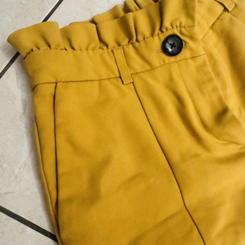 High-waist paperbag pants mustard ochre, like new, size S