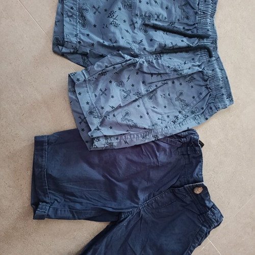 Set of 2 boys' shorts, blue, sizes 98 cm and 104 cm