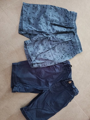 Set of 2 boys' shorts, blue, sizes 98 cm and 104 cm