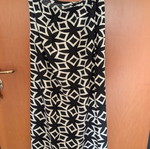 Women's skirt used, summer airy with side slit and elastic waist, black and white