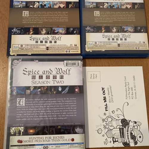 Spice And Wolf Season 1&2 Blu-Ray+DVD Box Set like new, complete series