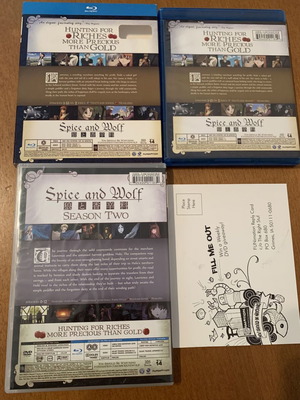 Spice And Wolf Season 1&2 Blu-Ray+DVD Box Set like new, complete series