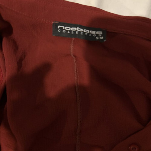 Noobass asymmetrical burgundy shirt S/M with sleep mask gift