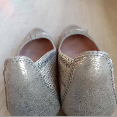 Hispanitas women's shoes made of genuine leather like new, gray and silver, size 40