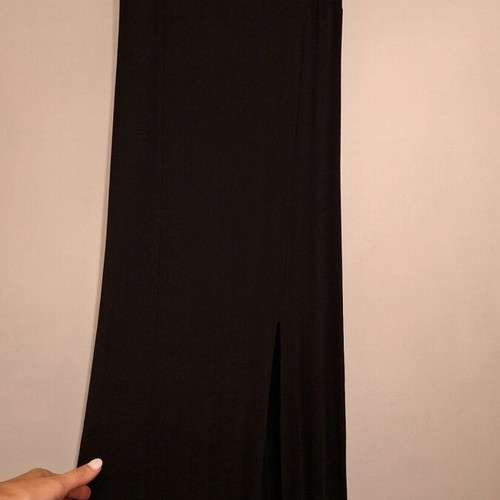 Black maxi dress Parizianista like new with crisscross straps and slit