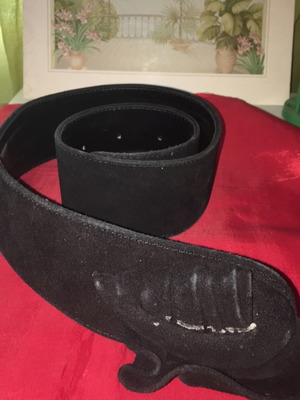Black suede belt used with shell design