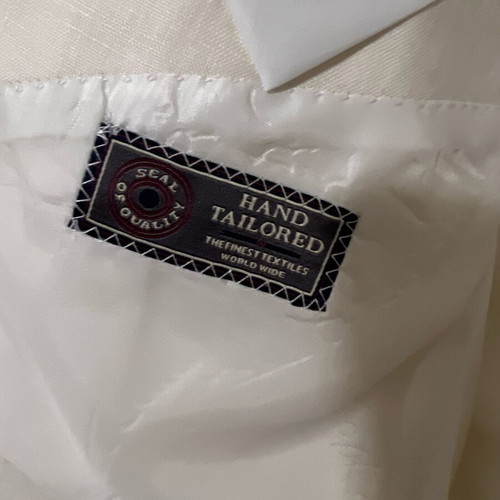 Berto Lucci Milano suit official 100% linen new, white