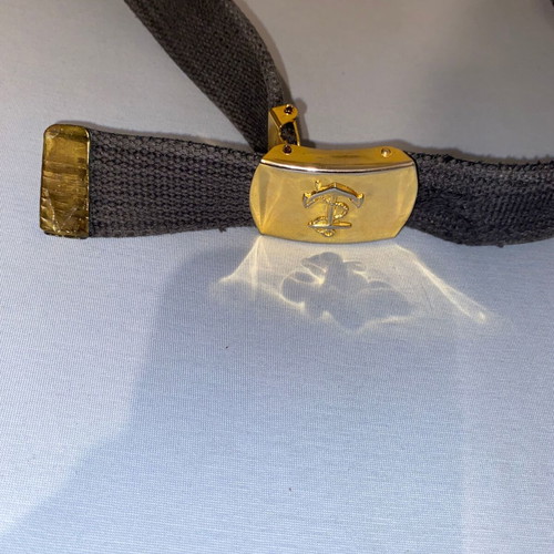 Men's authentic navy belt length 110 cm