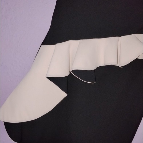 Zara Woman Strapless Mini Dress like new, black and off white ruffles