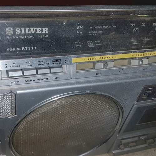 Vintage Japanese Boombox Silver ST777 used