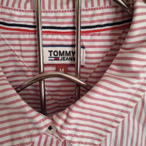 Tommy Hilfiger striped shirt like new, size M, white and red