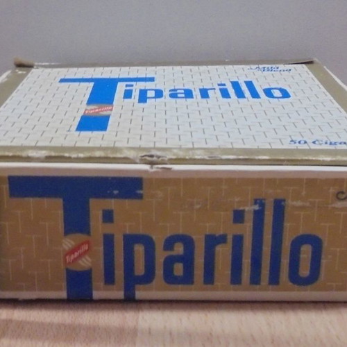 Tiparillo cigars old advertising cardboard box used, empty