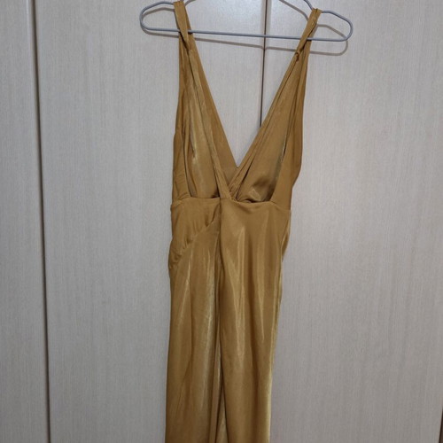 Relish satin dress like new, golden oil color, size S