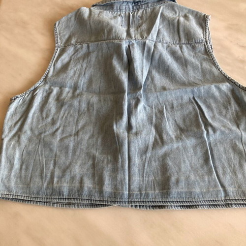 Pink Woman sleeveless T-shirt like new, thin denim, size L