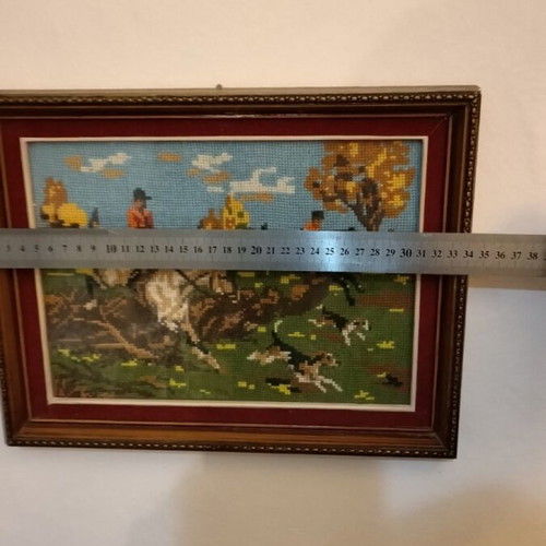 Embroidered painting like new, size 34x26