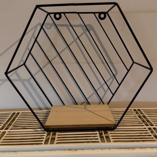 Wall shelves like new, set of 3 with hexagonal design