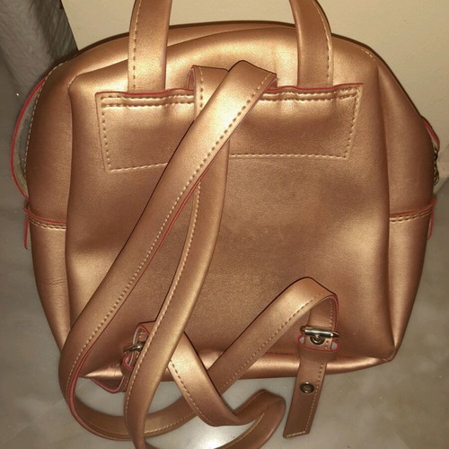 FRNC Backpack gold/bronze with fringes and matching pouch like new