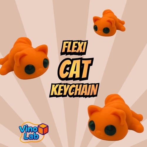 Flexy Cat keychain cat new, orange