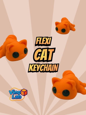 Flexy Cat keychain cat new, orange