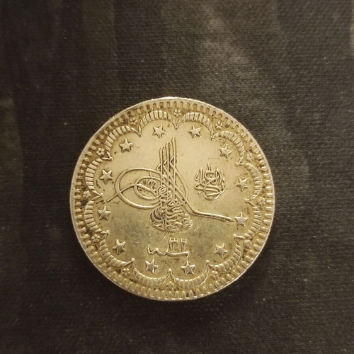 Silver Coin 5 Kourous Ottoman Empire 1906 like new