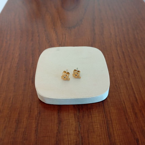 Earrings new, stainless steel, gold color, hypoallergenic