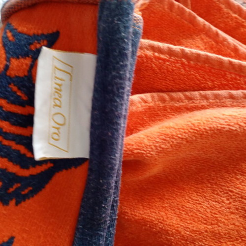 Velour beach towel, bright orange, 160x85 cm