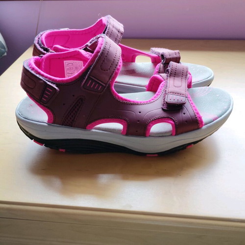 Walkx women women's sandals new, size 41, burgundy and cyclamen