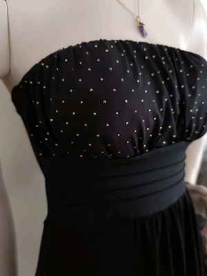 Βραδινό μίνι στράπλες φόρεμα σαν καινούργιο με χρυσές λεπτομέρειες