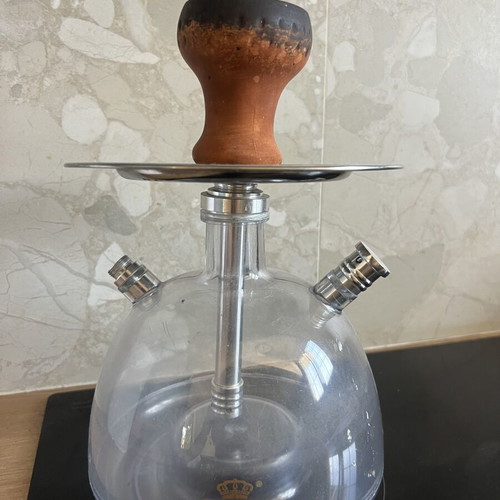 Shisha set used with 55 charcoal pieces and bowl