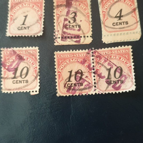 1959 US postage due stamps used, set of 6