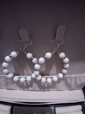 Handmade white earrings custom made