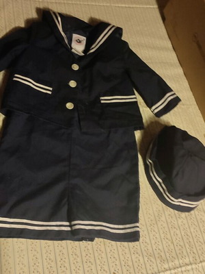 Sailor costume for baby 6-9 months like new with hat, overalls and jacket
