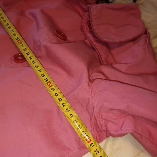 Pink cotton trench coat size Large in like new condition