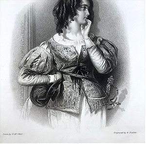 1836λόρδος Βυρων Μπάιρον οι όμορφες του Μπάιρον Kaled χαλκογραφία