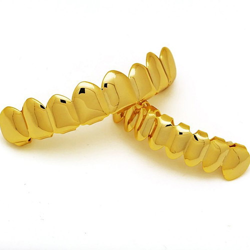 Hip Hop Grillz 8 Set New, Gold Stainless Steel