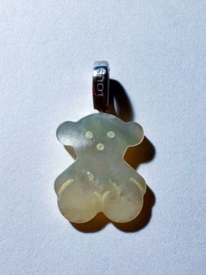 Authentic Tous pendant charm from mother of pearl like new, beige and silver