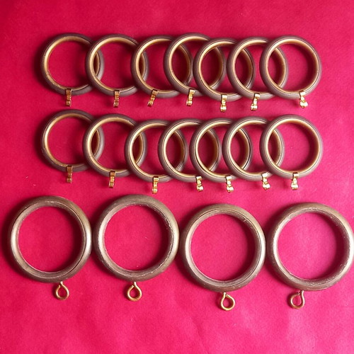 Brass curtain rings, vintage