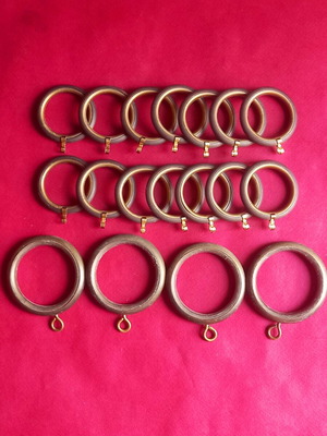 Brass curtain rings, vintage