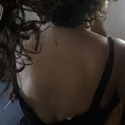 Glamorous black midi dress with open back and side slits