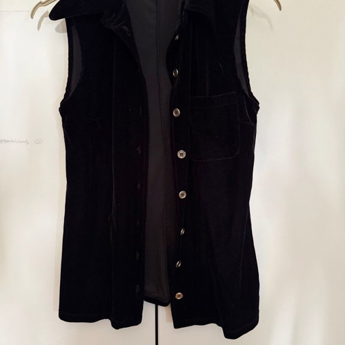 Velvet sleeveless jacket like new, black, size M