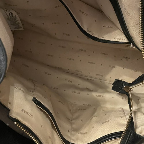 Guess shoulder bag, black, spacious for office and university