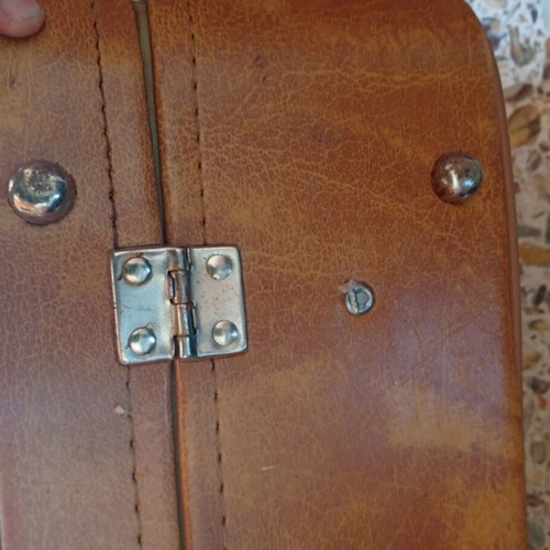 Vintage suitcase used, brown, 1960s