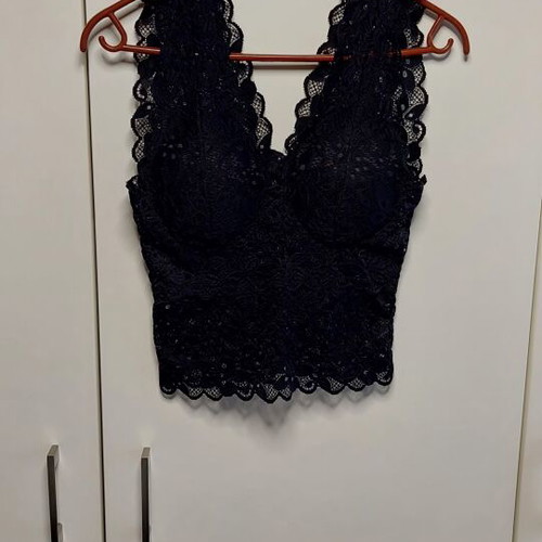 Bralette new, black lace, size S/M