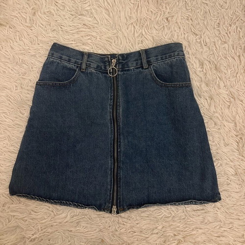 Denim skirt with zipper like new, blue, size S