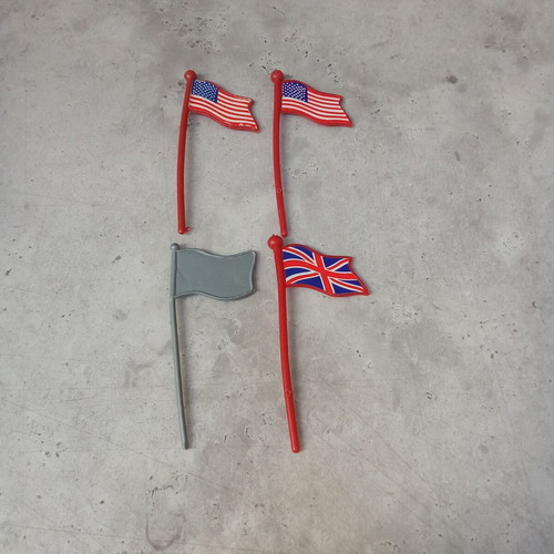 Toy Flags Pack of 4 Used from 1990s America and England
