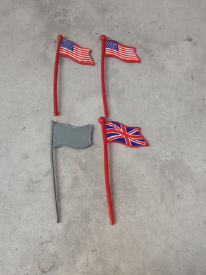 Toy Flags Pack of 4 Used from 1990s America and England